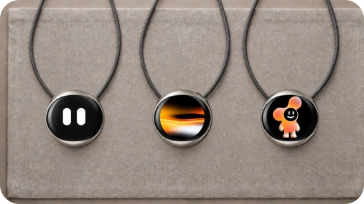 DESIGN_PENDANTS: iKairos product concept with illustrative screens